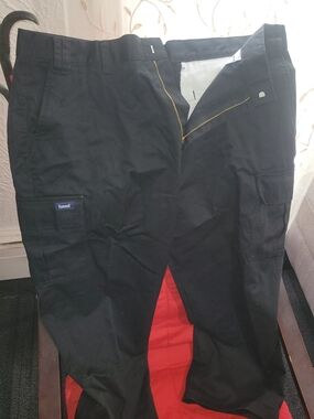 Men's Black Cargo Work Pants with Utility Pockets